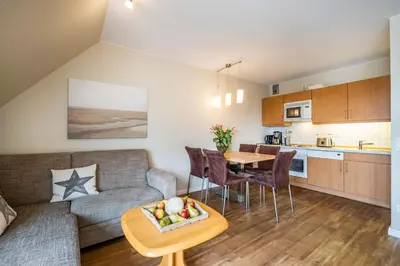 Küche/Küchenzeile in der Unterkunft Haus Seemeile Wohnung 3 4
