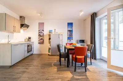 Küche/Küchenzeile in der Unterkunft Haus Deichkieker Apartment 1 5 Nordlicht