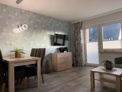 TV/Unterhaltungsangebot in der Unterkunft Kleine Brise Apartment 11 Bootsmann Stuuv