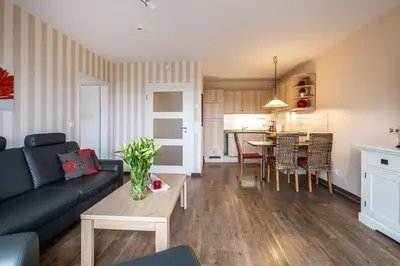 Ein Sitzbereich in der Unterkunft Haus Seehafen Seehafen 2 2