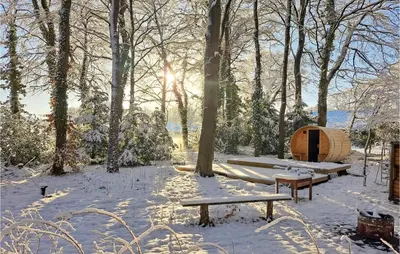 Cozy Home In Wingst With Sauna im Winter