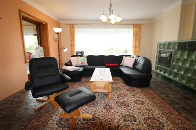 Ein Sitzbereich in der Unterkunft Haus Övern Diek Wohnung 8
