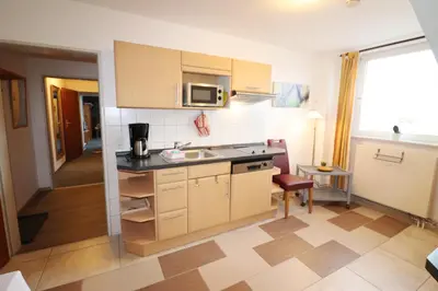 Küche/Küchenzeile in der Unterkunft Haus am Kurpark Wohnung 26