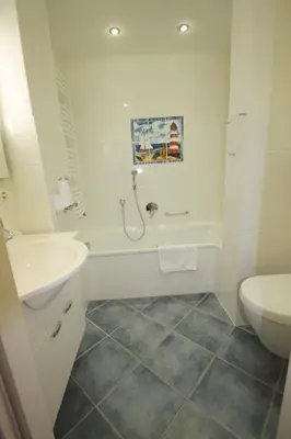 Ein Badezimmer in der Unterkunft Haus am Kurpark Wohnung 7