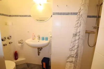 Ein Badezimmer in der Unterkunft Haus am Kurpark Wohnung 12