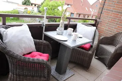 Ein Sitzbereich in der Unterkunft Haus Laura Wohnung 1