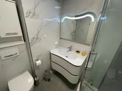 Ein Badezimmer in der Unterkunft Apartmenthaus Frauenpreiss Whg 114