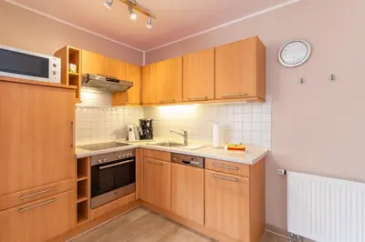 Küche/Küchenzeile in der Unterkunft Haus Weser, Whg 2