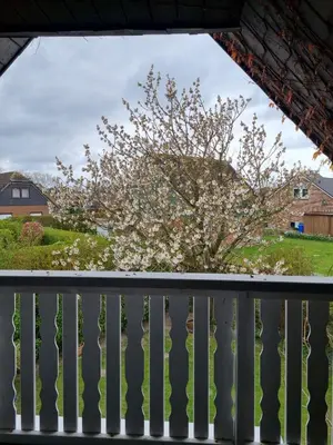 Ein Balkon oder eine Terrasse in der Unterkunft Ferienhaus Norderpiep 54 Grad Nord