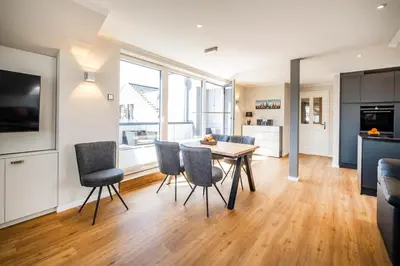 Küche/Küchenzeile in der Unterkunft Haus Hummerklippe Apartment 5