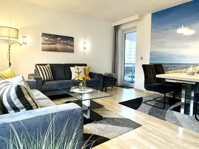 Ein Sitzbereich in der Unterkunft Residenz Strandnixe
