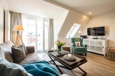 TV/Unterhaltungsangebot in der Unterkunft Weisse Villa Apartment 3 2 Annis Strandnest