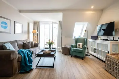 TV/Unterhaltungsangebot in der Unterkunft Weisse Villa Apartment 3 2 Annis Strandnest