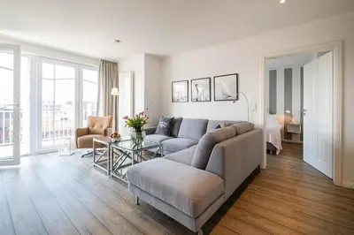 Ein Sitzbereich in der Unterkunft Weisse Villa Apartment 3 3 Sonnendeck