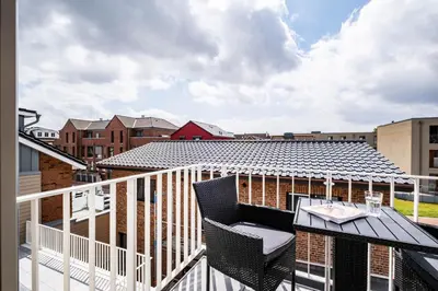 Ein Balkon oder eine Terrasse in der Unterkunft Haus Küstenstern Wohnung 3