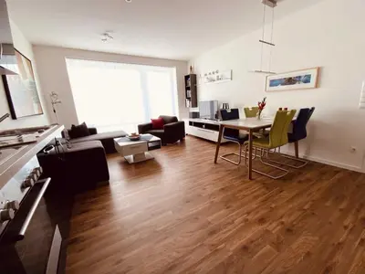 Ein Sitzbereich in der Unterkunft Quartier Hohe Geest 8 - a69853