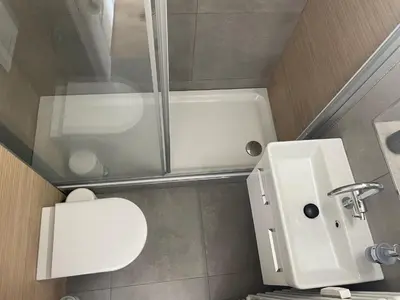 Ein Badezimmer in der Unterkunft Deichliebe