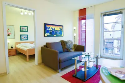 Ein Sitzbereich in der Unterkunft Haus Elbe 1 EL14