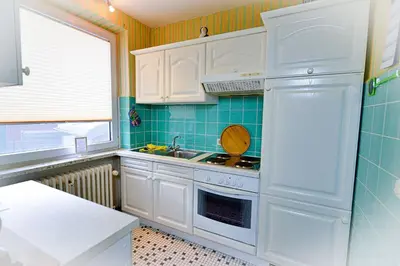 Küche/Küchenzeile in der Unterkunft Haus Heidhöhn Nr 4 HE02