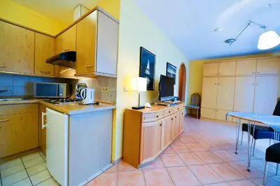 Küche/Küchenzeile in der Unterkunft Haus Residenz Meeresbrandung MB31