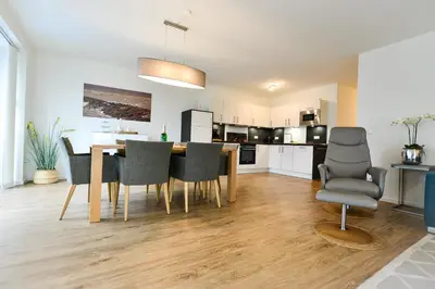 Küche/Küchenzeile in der Unterkunft Haus Hohe Geest HG27