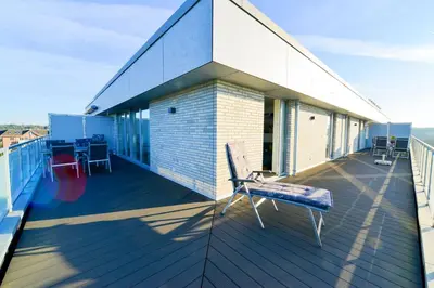 Ein Balkon oder eine Terrasse in der Unterkunft Haus Hohe Geest HG27