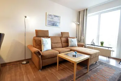 Ein Sitzbereich in der Unterkunft Haus Nordseebrandung NA61