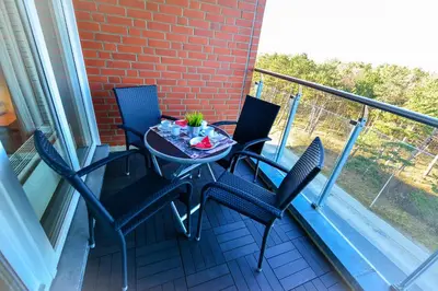 Ein Balkon oder eine Terrasse in der Unterkunft Haus Nordseebrandung NA63