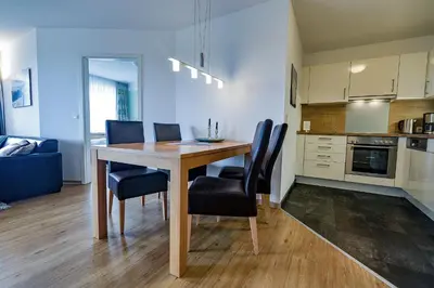 Küche/Küchenzeile in der Unterkunft Haus Nordseebrandung NA63
