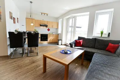 Küche/Küchenzeile in der Unterkunft Haus Nordseebrandung NB16