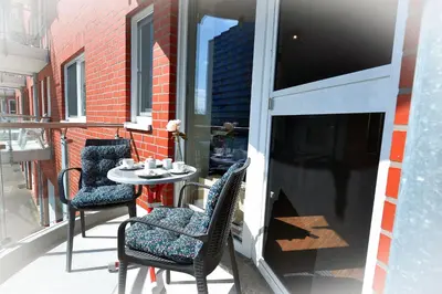 Ein Balkon oder eine Terrasse in der Unterkunft Haus Nordseebrandung NB16