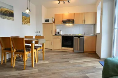 Küche/Küchenzeile in der Unterkunft Haus Nordseebrandung NB26