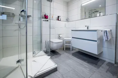 Ein Badezimmer in der Unterkunft Haus Nordseebrandung NA71