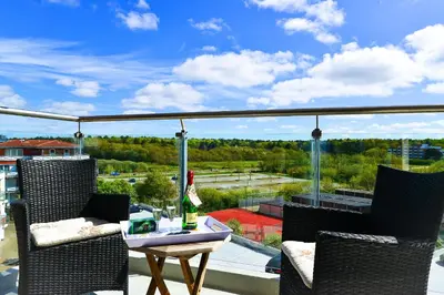 Ein Balkon oder eine Terrasse in der Unterkunft Haus Nordseebrandung NB45