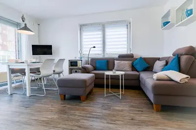 Ein Sitzbereich in der Unterkunft Haus Seewind HS18
