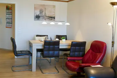 Ein Sitzbereich in der Unterkunft Haus Nordseebrandung NC21