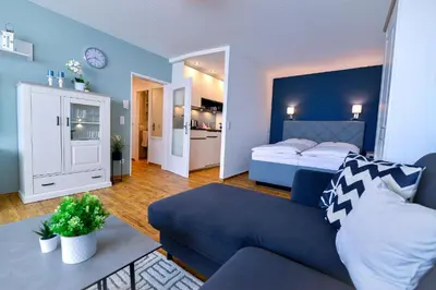 Küche/Küchenzeile in der Unterkunft Strandhochhaus SHC2