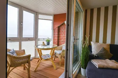 Ein Sitzbereich in der Unterkunft Haus Horizont HZ34