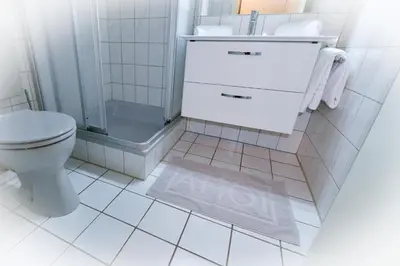 Ein Badezimmer in der Unterkunft Haus Horizont HZ34