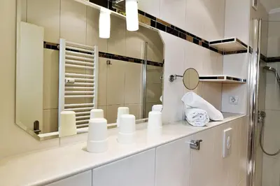 Ein Badezimmer in der Unterkunft Strandhochhaus SB10
