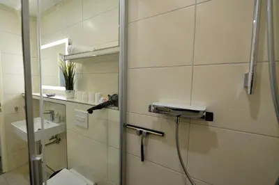 Ein Badezimmer in der Unterkunft Strandhochhaus SB13