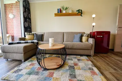 Ein Sitzbereich in der Unterkunft Haus Horizont HZ13