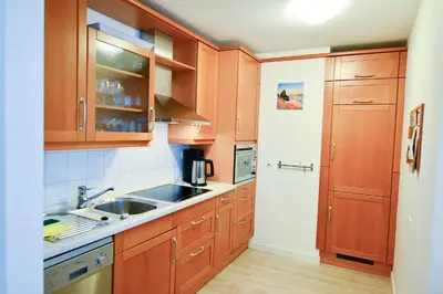 Küche/Küchenzeile in der Unterkunft Haus Nordseebrandung NB62