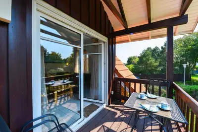 Ein Balkon oder eine Terrasse in der Unterkunft Flockengrund HB09