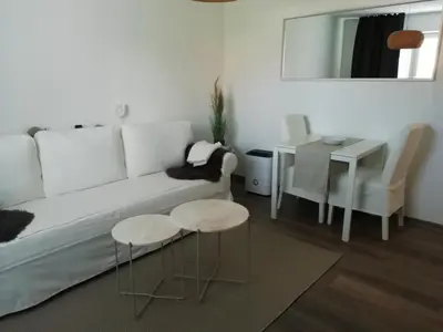 Ein Sitzbereich in der Unterkunft Fewo Glück & Seelig