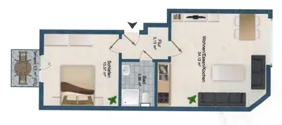 Grundriss der Unterkunft Residenz Passat Cuxhaven 2