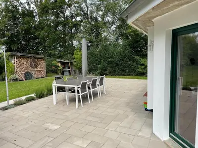 Ein Garten an der Unterkunft Padingbude