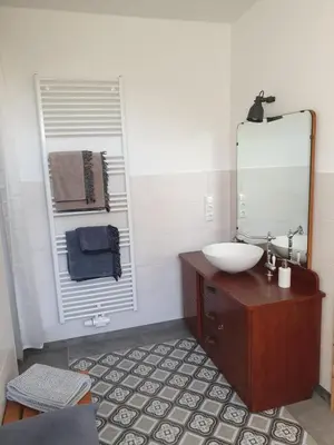 Ein Badezimmer in der Unterkunft Ferienwohnung Medemgarten