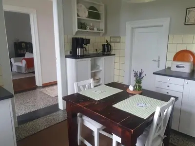 Küche/Küchenzeile in der Unterkunft Ferienwohnung Medemgarten