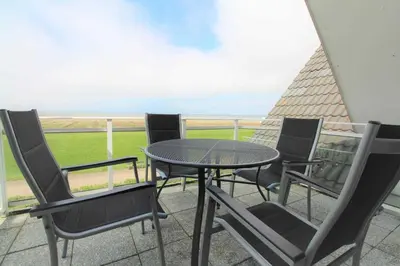 Ein Balkon oder eine Terrasse in der Unterkunft Residenz Dünenweg